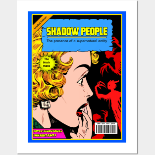 shadow people retro comic Posters and Art